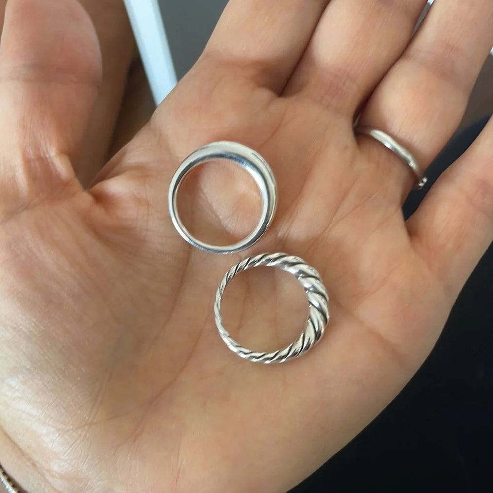 David Yurman Pure Form® Stack Rings in Sterling Silver - Picture 3 of 11